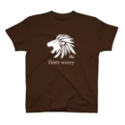 kocoon（コクーン）のくよくよするなライオン（濃色用） スタンダードTシャツ