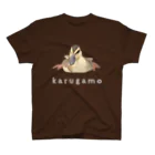 いきもの大好き！ほほえみフレンズのカルガモのハラ滑り スタンダードTシャツ