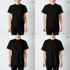 福留茜のオールマイティ スタンダードTシャツのサイズ別着用イメージ(男性)