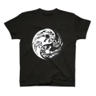 Ａ’ｚｗｏｒｋＳの陰陽二連髑髏 反転 薄墨（オリジナル家紋シリーズ） スタンダードTシャツ