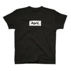 April.のApril.BOX LOGO（ホワイト×ブラック） スタンダードTシャツ