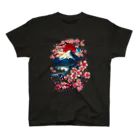 Dowgaa Design JPの浮世絵風富士と桜 Regular Fit T-Shirt