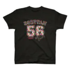 Turtle56tanのLove Turtle Flower No.56 Blue logo スタンダードTシャツ