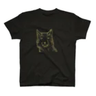 PygmyCat　suzuri店の6ft開けるチベットスナギツネ（主線茶色ver） Regular Fit T-Shirt