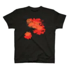 【松】黒金アートこぎん和紙和柄の紅津軽 スタンダードTシャツ