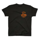 キッズモード某の武骨なバイクデザイン orange(前後pt） スタンダードTシャツ