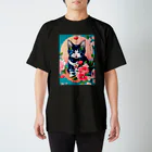 和柄のお店屋さん-Wa Ga Ra の浮世絵風のかわいい子猫グッズ【Japanese adorable kitten Ukiyo-e style】 Regular Fit T-Shirt