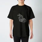 うさきッちょんのゆっくり急いでます（黒Tシャツ） スタンダードTシャツ