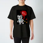 みみてゃのメンヘラ酒ヤクザのくまくん(黒) スタンダードTシャツ