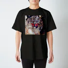 ねこのあしあとの赤い蝶 Regular Fit T-Shirt