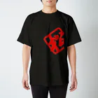 【松】黒金アートこぎん和紙和柄の紅松屋 Regular Fit T-Shirt