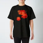 【松】黒金アートこぎん和紙和柄の紅津軽 スタンダードTシャツ