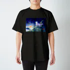 月の隠れ家の夜明け狼さん Regular Fit T-Shirt