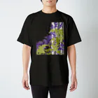 根菜農園直売所の白よろけ縞とコウモリ Regular Fit T-Shirt