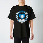 ヘーゼル色のどんぐりまなこの保護猫活動アピールグッズ(青)白抜き Regular Fit T-Shirt