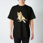 動物ガラス絵描きをしてる人のお店のぽっちゃり系くつろぎネコさん スタンダードTシャツ