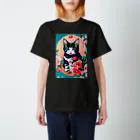 和柄のお店屋さん-Wa Ga Ra の浮世絵風のかわいい子猫グッズ【Japanese adorable kitten Ukiyo-e style】 Regular Fit T-Shirt