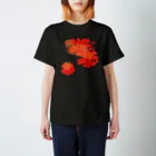 【松】黒金アートこぎん和紙和柄の紅津軽 スタンダードTシャツ