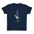 おえかきする水蜜桃のHE IS A SAX PLAYER 白 Regular Fit T-Shirt