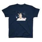 ぽこじろう雑貨店  mili mili (ミリミリ)のデグー星の王子さま（ネイビー） スタンダードTシャツ