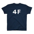 ストアヒガサ　SUZURI店の４F（文字：白） スタンダードTシャツ