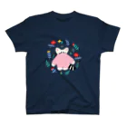 かわべしおん | イラストレーターのflower  cat Regular Fit T-Shirt