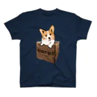 犬グッズの店しえるぶるーの箱入りコーギー スタンダードTシャツ