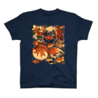 花日和 畳の金魚妖怪(白字) スタンダードTシャツ