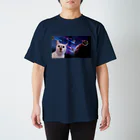 ひよこめいぷるの宇宙猫と宇宙ハムスター Regular Fit T-Shirt