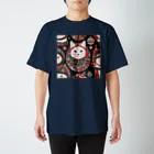 おだんきデザインの冬を楽しむキジトラさん Regular Fit T-Shirt