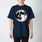 月蝕雑貨のモノクロの月 スタンダードTシャツ