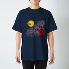 佐々木憲　ピアノ・アコーディオン・レトロゲーム実況の夜桜 スタンダードTシャツ