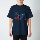 Kinkadesign うみのいきものカワイイShopのマッコウクジラVSダイオウイカ スタンダードTシャツ