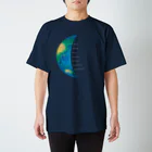 ShikakuSankakuの地球と月の満ち欠け(月から見た地球) 黒地用 Regular Fit T-Shirt