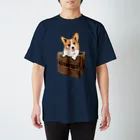 犬グッズの店しえるぶるーの箱入りコーギー スタンダードTシャツ