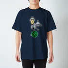 ハシビロ☆SHOPのスイカ乗り☆ハシビロコウ（白フチ） Regular Fit T-Shirt