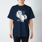 イラスト MONYAAT のポメラニアンお散歩WOW B_L スタンダードTシャツ