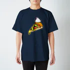 Sugarfrostのピザで暖をとる文鳥（素材が濃い色用） スタンダードTシャツ