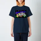 🤍一ノ瀬 彩 🐇⸒⸒ suzuri支店🤍の夜空キャンプ【ゆめかわアニマル】 Regular Fit T-Shirt