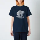 Saza-nami Antique designのおこるねこ・ホワイトライン Regular Fit T-Shirt