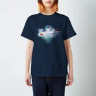 1分イッヌネコ大学🎓ムギの銀河の果てを目指すトイプードル スタンダードTシャツ