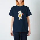 SUIMINグッズのお店の【大】エビフライをさわやかに運ぶねこ スタンダードTシャツ