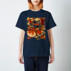 花日和 畳の金魚妖怪(白字) Regular Fit T-Shirt