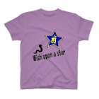 Yuko’ｓ Galleryの【開運祈願】星に願いを！ Wish upon a star! 巳年生まれ守護梵字アン Regular Fit T-Shirt