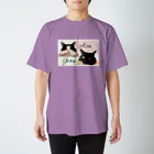 三毛猫の朝と黒猫の夜@好奇心倶楽部の三毛猫の朝と黒猫の夜 スタンダードTシャツ