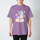 兎工房：宇佐兎三(うさうさん)ショップのUNICORN PONY ユニコーン・ポニー　ファンシー スタンダードTシャツ