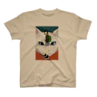 古い醤油は火を通せのJKと猫 スタンダードTシャツ