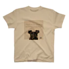 KURO のドアップKURO シュナウザー 黒シュナ 黒い犬 スタンダードTシャツ