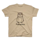 MrKShirtsのFukurou (フクロウ) 黒デザイン スタンダードTシャツ