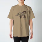 Futakawa Mayuのグッズショップの馬 ブチ 紺 スタンダードTシャツ